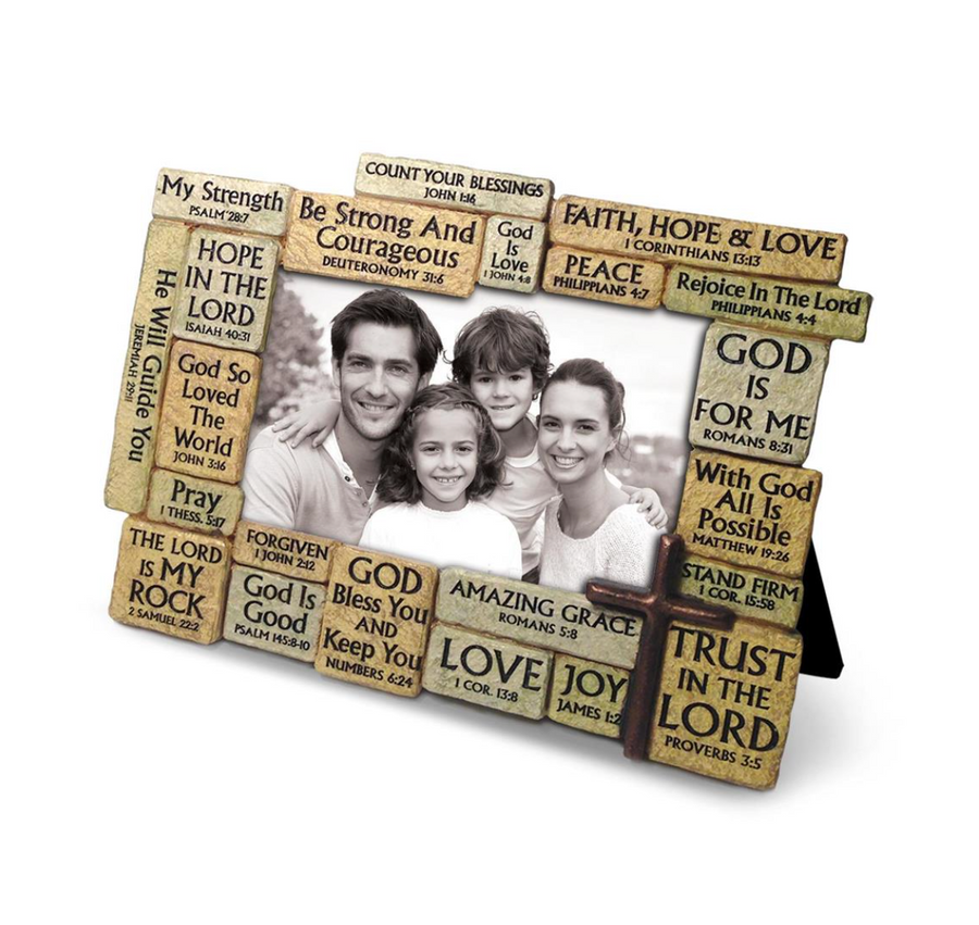 Scripture Stacked Stones Picture Frame 4x6
