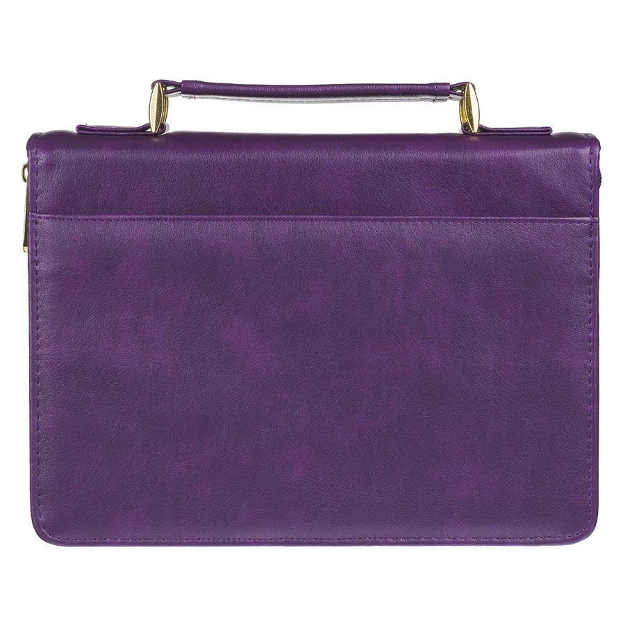 Amazing Grace Purple Faux Leather Bible Cover