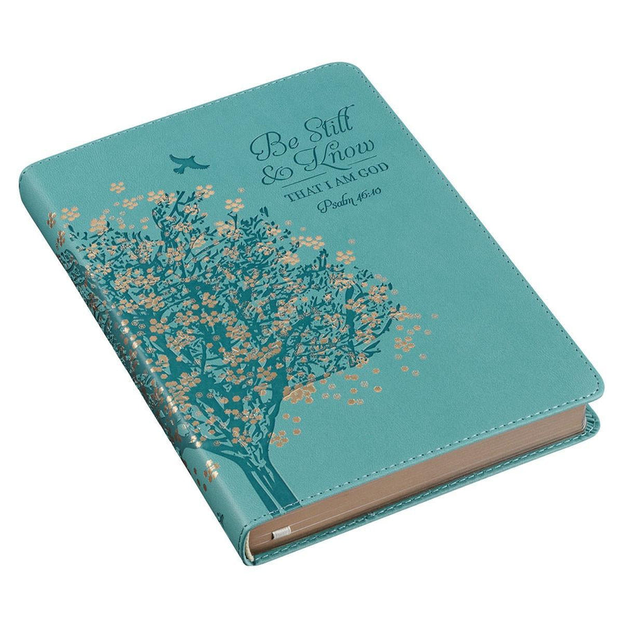 Be Still & Know Psalm 46:10 Teal Faux Leather Journal