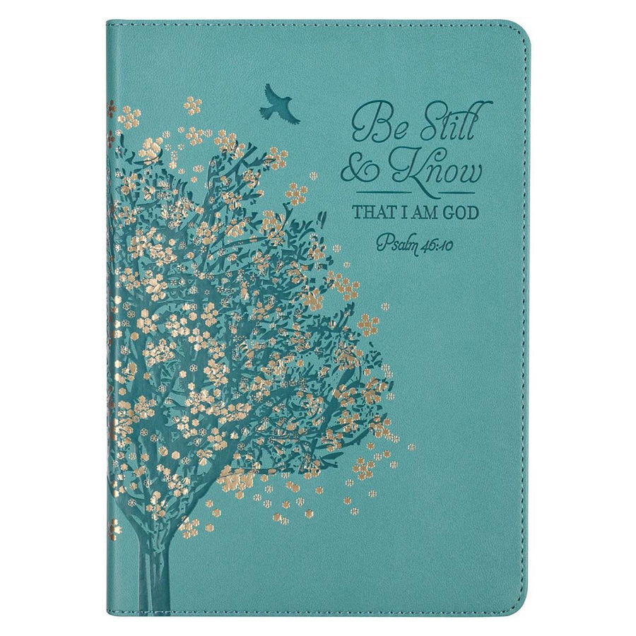 Be Still & Know Psalm 46:10 Teal Faux Leather Journal
