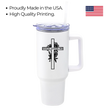 Load image into Gallery viewer, Jesus Loves Me Floral Cross | Christian Travel Mug Tumbler
