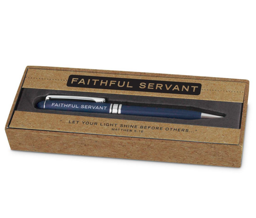 Faithful Servant Matthew 5:6 Navy Blue Pen