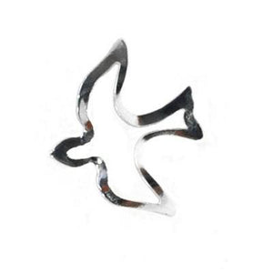 Open Silver Dove Lapel Pin