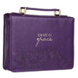 Load image into Gallery viewer, Amazing Grace Purple Faux Leather Bible Cover

