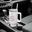 Load image into Gallery viewer, She Is Clothed with Strength and Honor Proverbs 31:25 | Christian Travel Mug Tumbler

