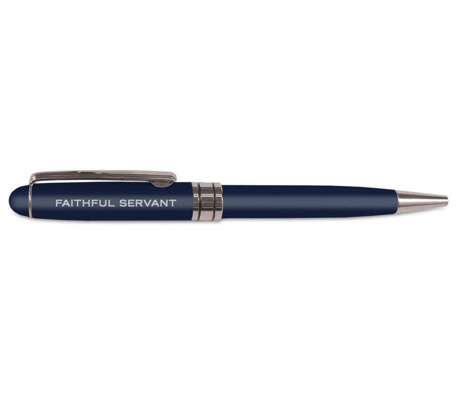 Faithful Servant Matthew 5:6 Navy Blue Pen