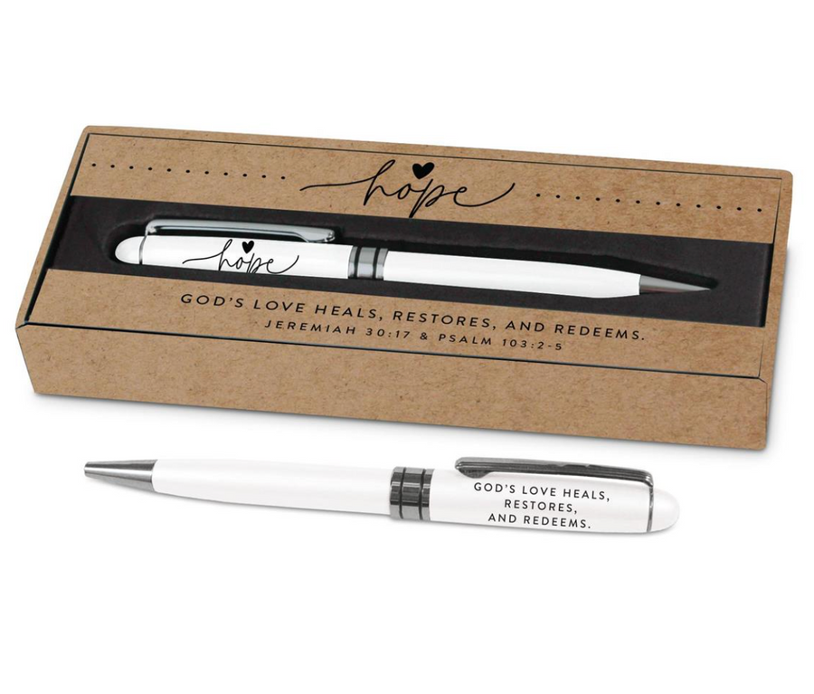 Hold Onto Hope Metal White Pen