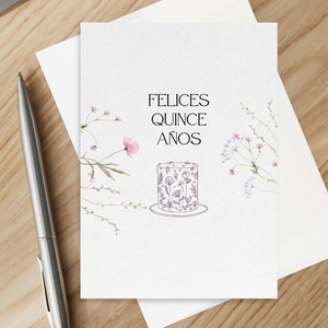 Christian Felices Quince Años | 5’X7’ Birthday Card for 15 Year Old