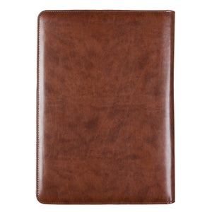 Personalized Portfolio Faithful Servant Legal Size Zippered Portfolio 2 Chronicles 15:7 Blue/Brown