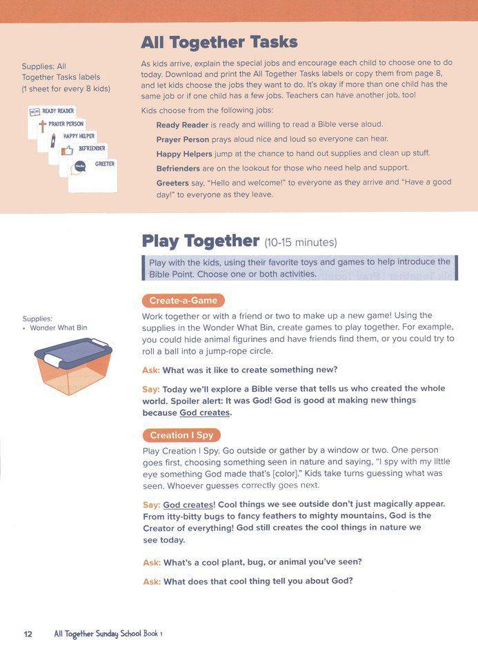 All Together Sunday School, Book 1