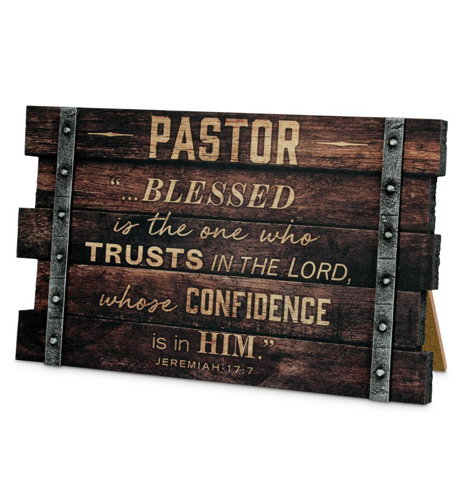 Pastor Farmhouse Desktop Plaque