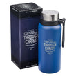 Load image into Gallery viewer, I Can Do All Things Philippians 4:13 Blue Stainless Steel Water Bottle
