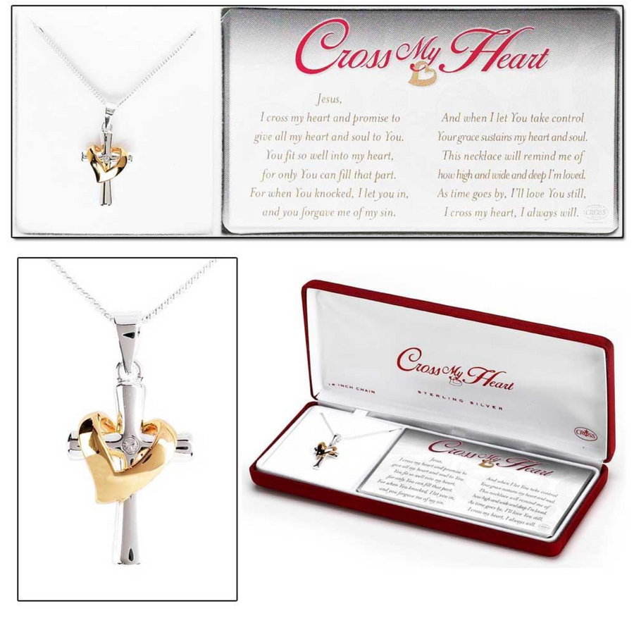 Cross My Heart Gold & Silver Plated Necklace