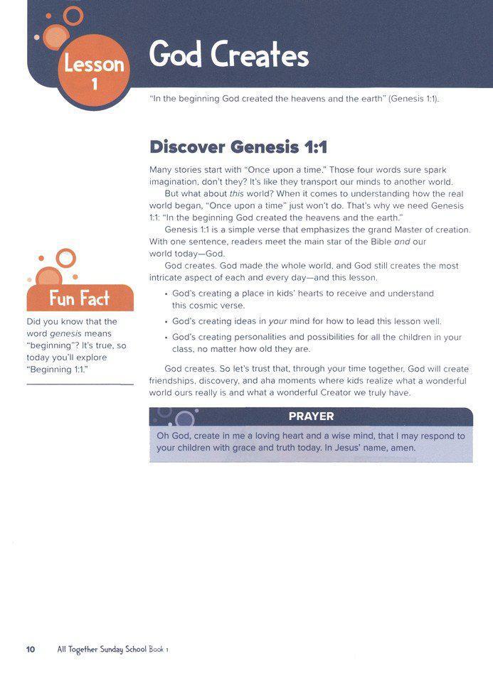 All Together Sunday School, Book 1