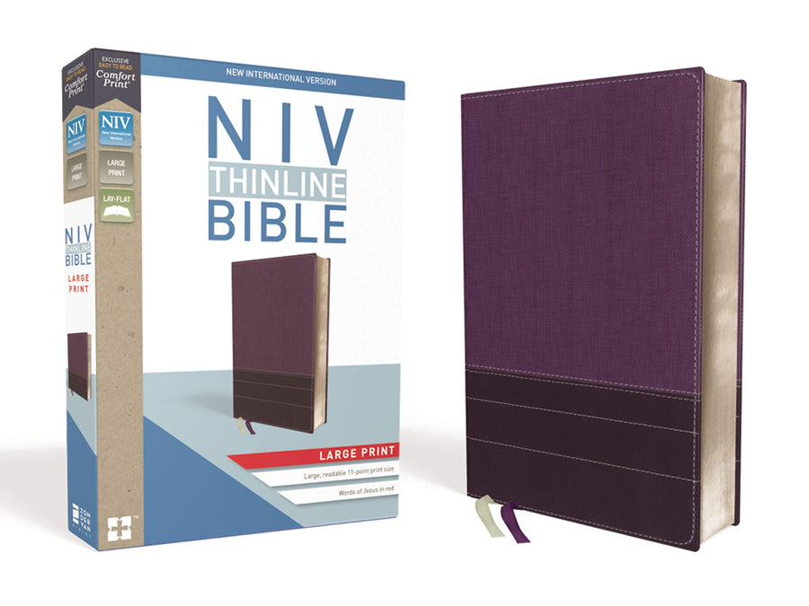 Personalized NIV Thinline Bible Large Print Leathersoft Purple/Plum New International Version