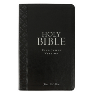 Personalized Custom Text Your Name KJV Holy Bible Thumb Index Edition Standard Size Black King James Version