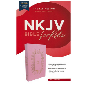 Personalized NKJV Holy Bible for Kids Leathersoft Pink Comfort Print