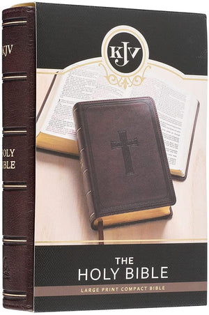 Personalized KJV SMALL COMPACT Dark Brown Faux Leather Bible King James Version