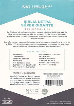 Personalized NVI Biblia Letra Súper Gigante Negro piel fabricada con índice (Spanish Edition)