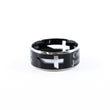 Load image into Gallery viewer, Strength Courage - Joshua 1:9 - Men&#39;s Black Cross Ring
