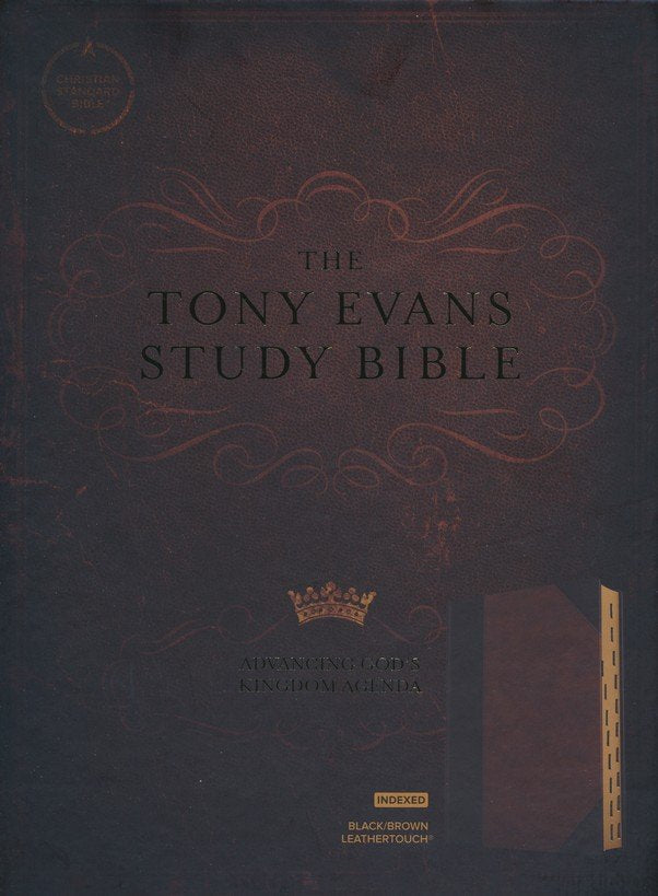 Personalized CSB Tony Evans Study Bible Indexed LeatherTouch Black/Brown Christian Standard Bible