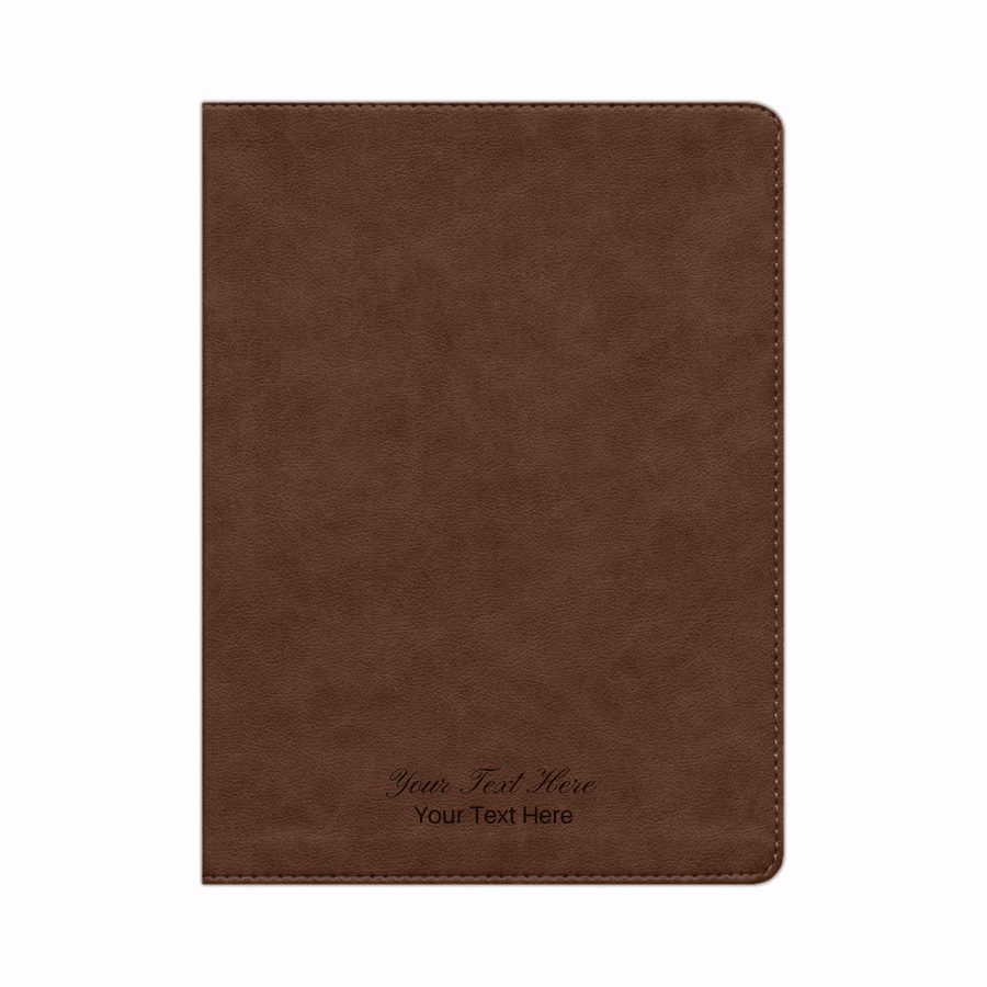 Personalized Custom Text Your Name KJV Single-Column Wide-Margin Bible Brown LeatherTouch