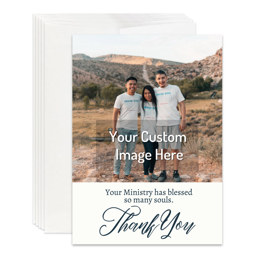 Personalized Ministry Appreciation Card Custom Your Photo Image Upload Your Text Greeting Card, Pastor, Ministers, Church Staff, Volunteers