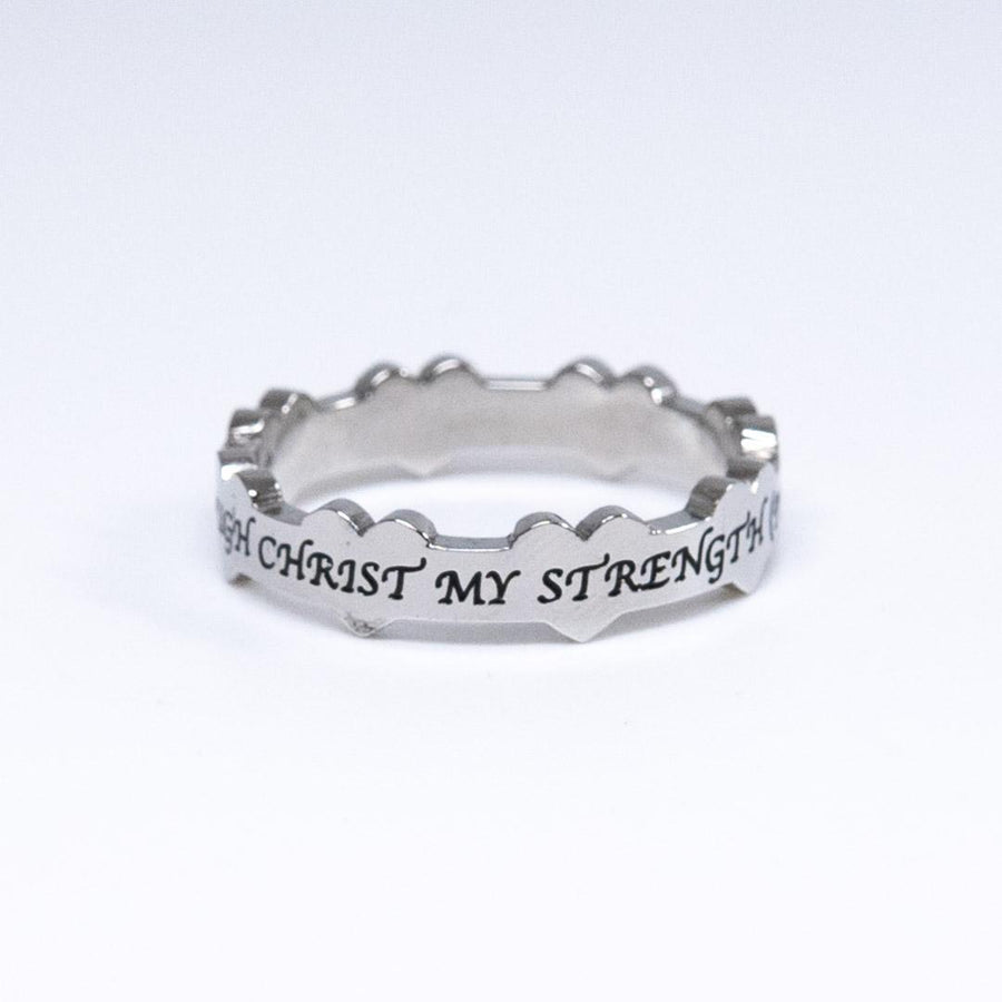 All Things Through Christ Philippians 4:13 Heart Woman's Ring