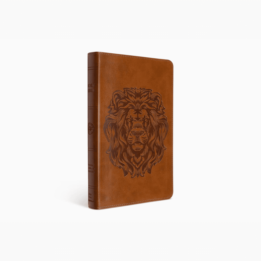 Personalized Custom Text Your Name ESV Thinline Holy Bible TruTone Royal Lion Brown English Standard Version