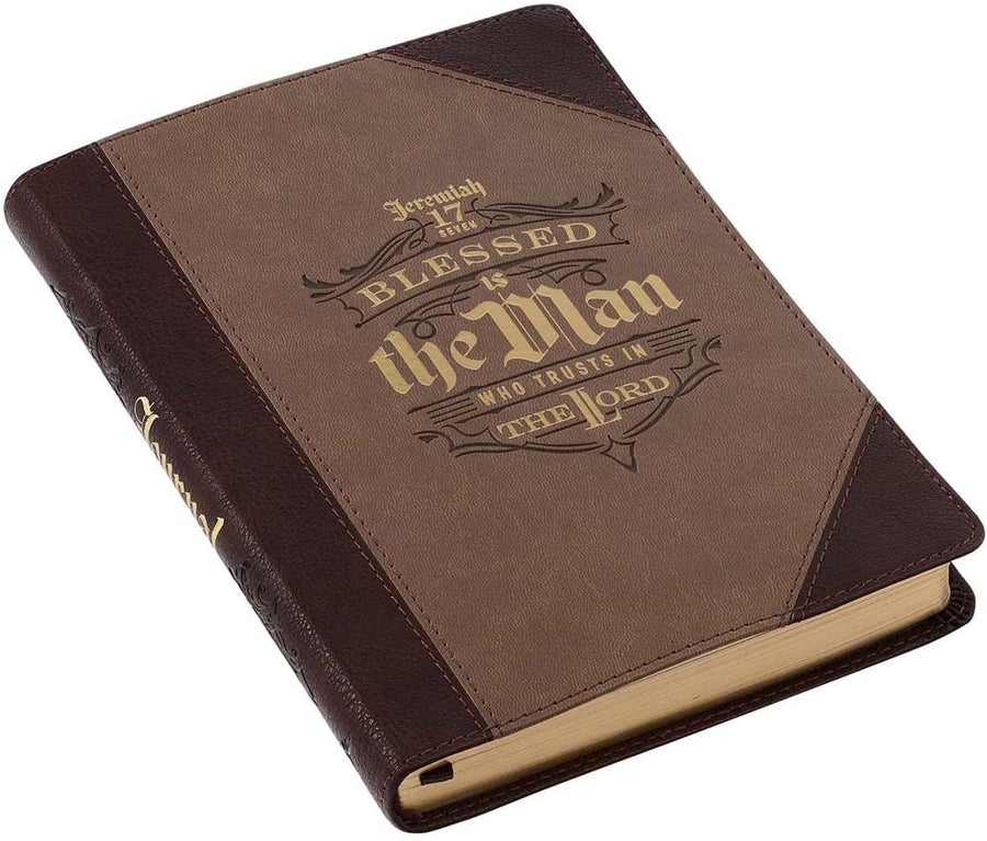 Personalized Blessed is The Man Faux Leather Classic Journal Jeremiah 17:7