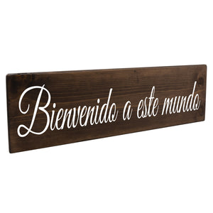 Bienvenido a este mundo Spanish Wood Decor