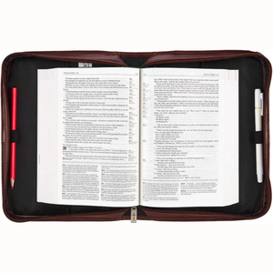 Psalm 16:11 Faux Leather Brown Personalized Bible Cover for Men