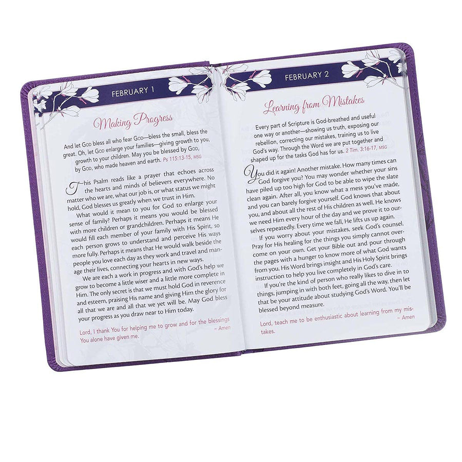 Personalized Devotional Strength for Your Soul Purple Faux Leather