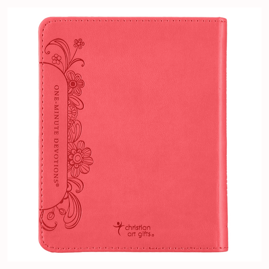 Personalized Custom Text Your Name One-Minute Devotions for Women Devotional Pink Faux Leather