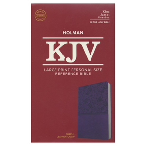 Personalized KJV Large Print Personal Size Reference Bible Purple Leathertouch Red Letter