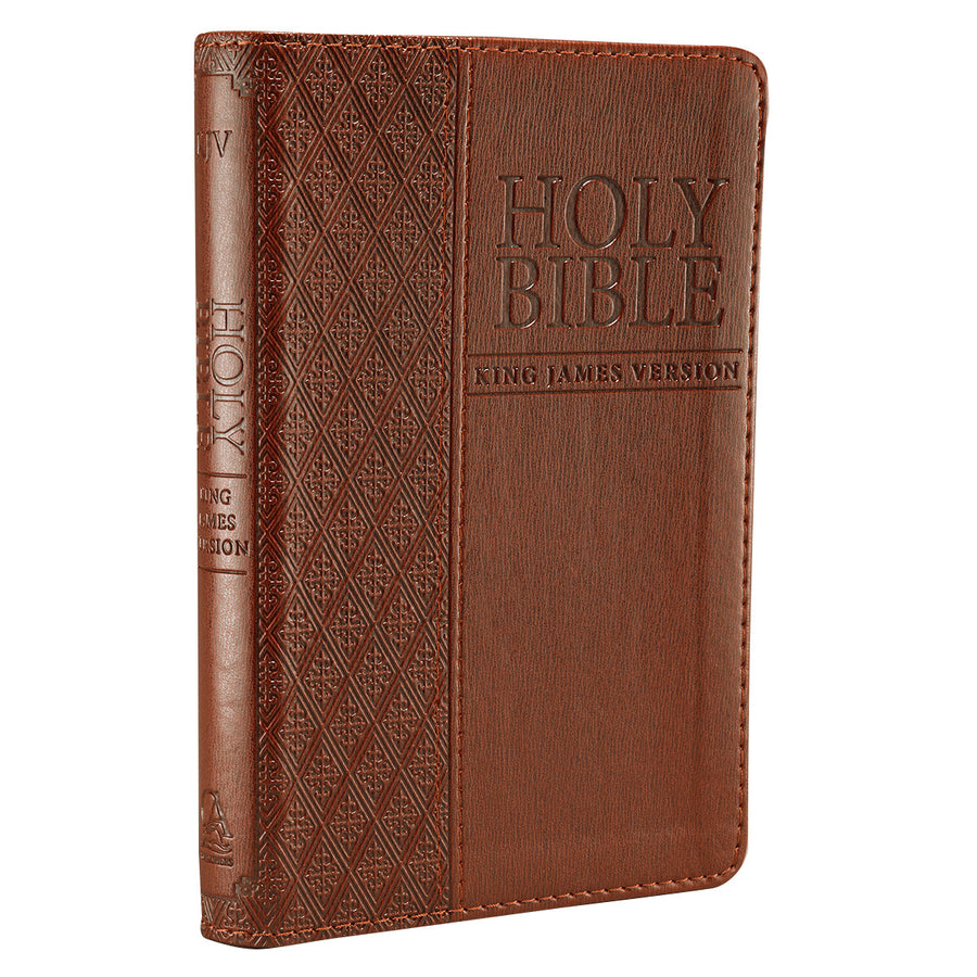 Personalized KJV Bible COMPACT Pocket Edition LuxLeather Brown