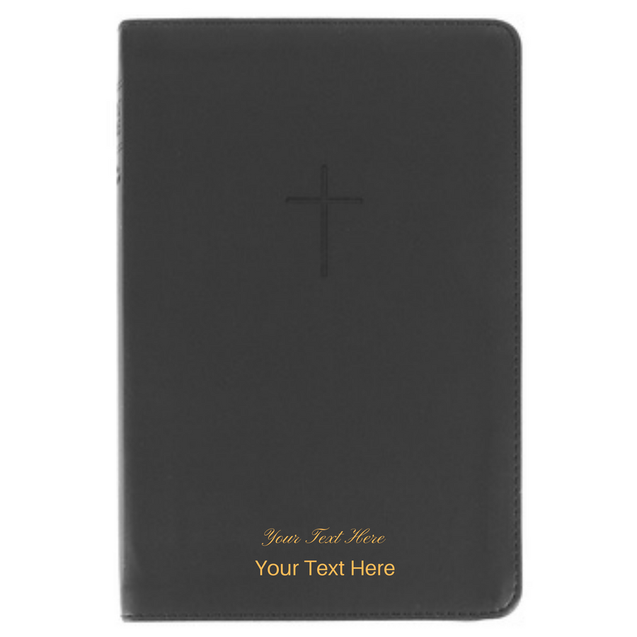 Personalized Custom Text Your Name NLT Premium Gift Bible LeatherLike Black New Living Translation