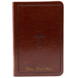 Load image into Gallery viewer, Personalized NKJV Compact Ultrathin Bible Brown Cross LeatherTouch Indexed
