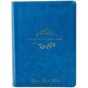 Personalized Tyndale NLT Life Application Large Print Study Bible Third Edition LeatherLike TealBlue