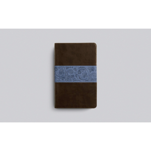 Personalized ESV Thinline Bible TruTone Chocolate/Blue Paisley Band