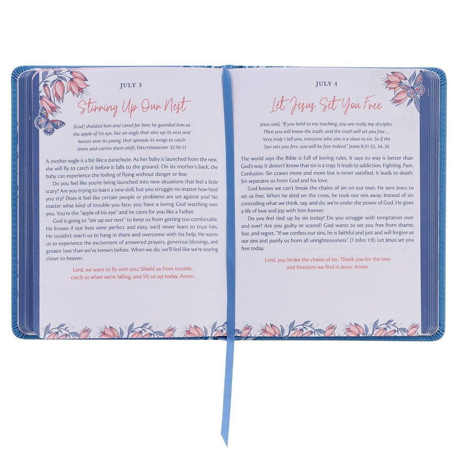 Hope For Each Morning Blue Faux Leather Devotional - Joanna & Rob Teigen