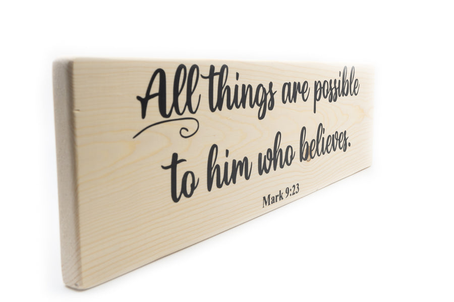 Mark 9:23 All Things Are Possible Wood Decor