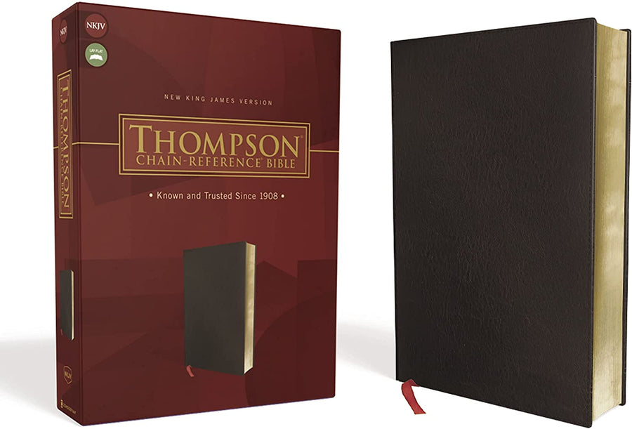 Personalized NKJV Thompson Chain-Reference Bible Red Letter Bonded Leather Black