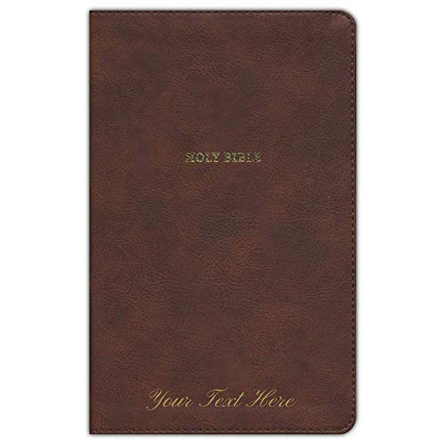 Personalized NKJV Thinline Bible Red Letter Comfort Print Holy Bible Leathersoft Brown