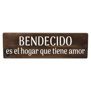 Bendecido es el hogar que tiene amor Spanish Wood Decor