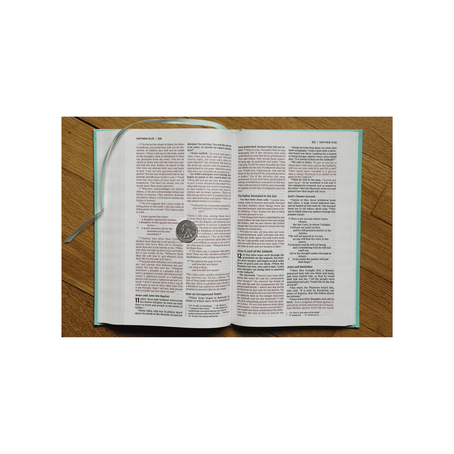 Personalized Custom Text Your Name NIV Thinline Bible for Teens Easy to Read Comfort Print Floral Cloth Over Board Red Letter Edition