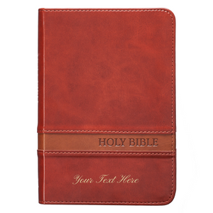 Personalized Custom Text Your Name KJV Holy Bible COMPACT LuxLeather Brown King James Version