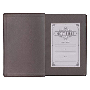 Personalized KJV Holy Bible Giant Print Full-Size Bible Dark Brown Faux Leather Bible