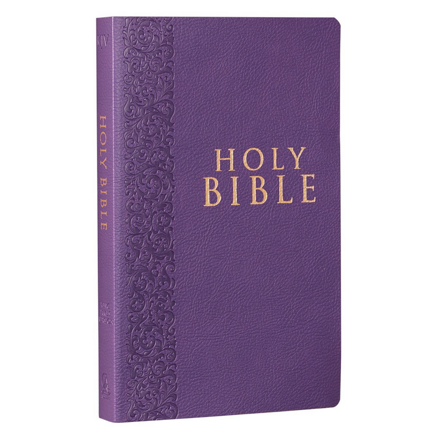 Personalized Custom Text Your Name KJV Budget Gift and Award Purple Bible King James Version