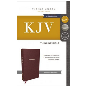 Personalized KJV Thinline Bible Comfort Print Burgundy Leathersoft